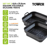 Tower Air Fryer Square Foldable Trays - Pack of 2