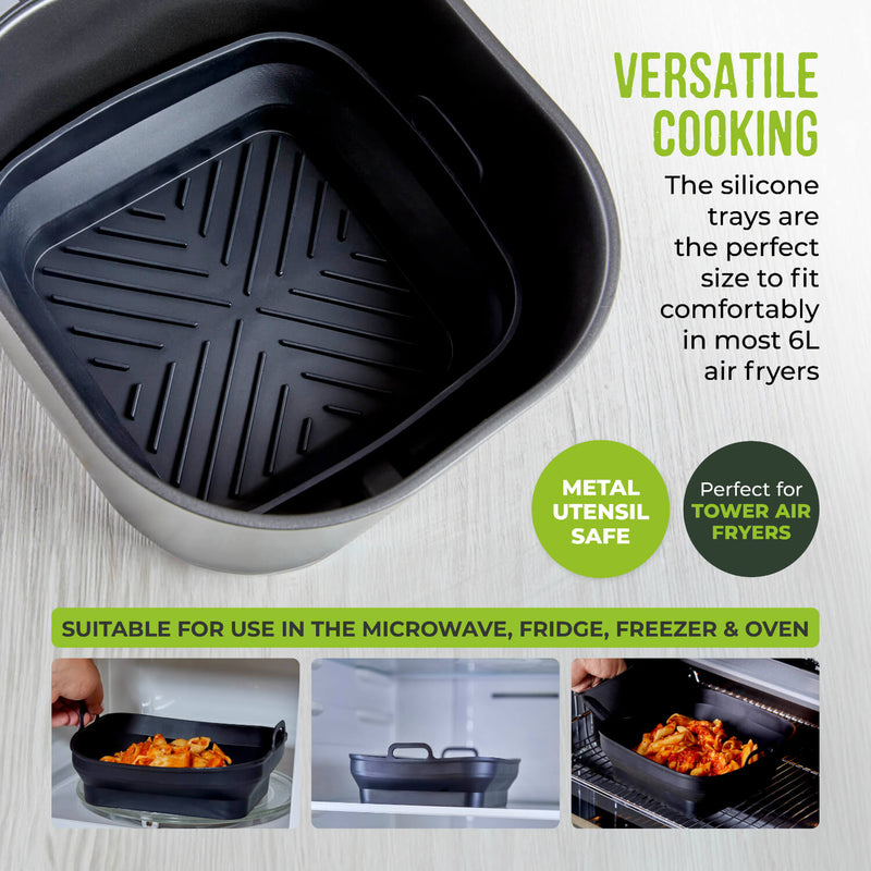 Tower Air Fryer Square Foldable Trays - Pack of 2