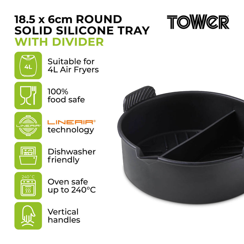 Tower Air Fryer Round Solid Tray with Divider