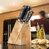 Taylor's Eye Witness 5-Piece Kitchen Knife & Endgrain Rubberwood Knife Block Set