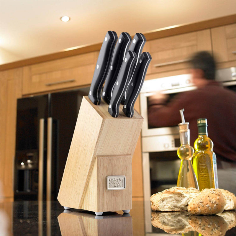 Taylor's Eye Witness 5-Piece Kitchen Knife & Rubberwood Knife Block Set