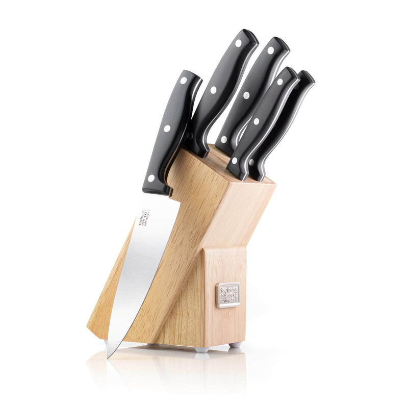 Taylor's Eye Witness 5-Piece Kitchen Knife & Rubberwood Knife Block Set