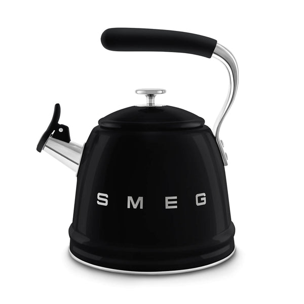 Smeg 50's Retro Style WKF01 Whistling Stove Top Kettle - Black