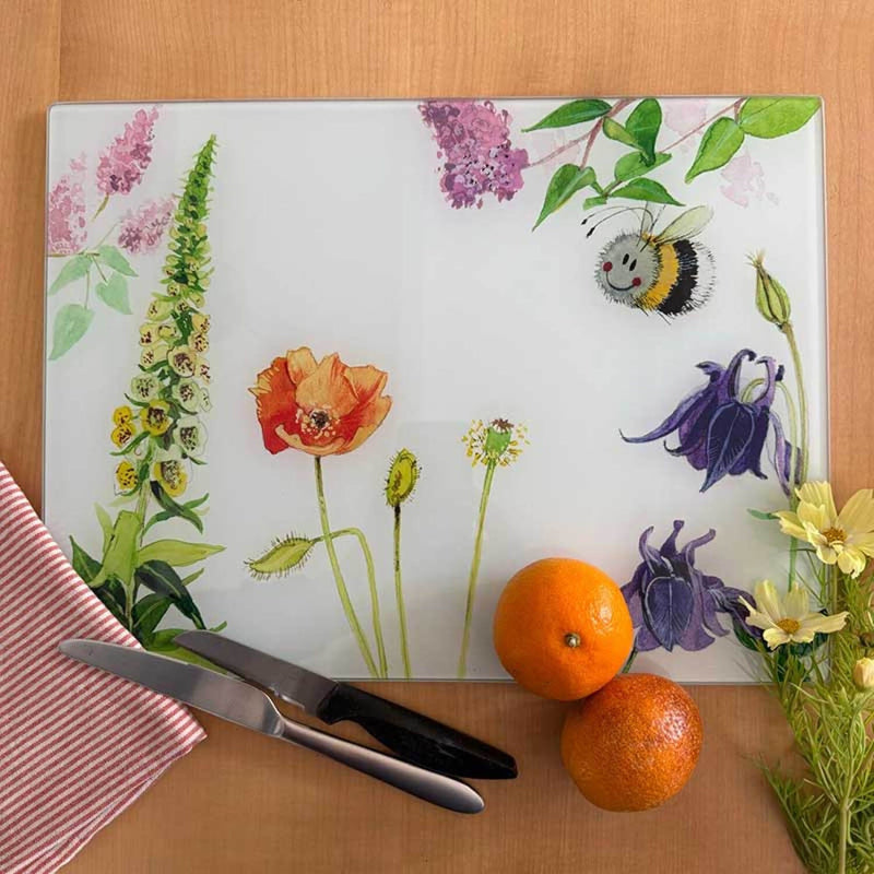 Alex Clark Glass Worktop Saver - Bee & Foxglove