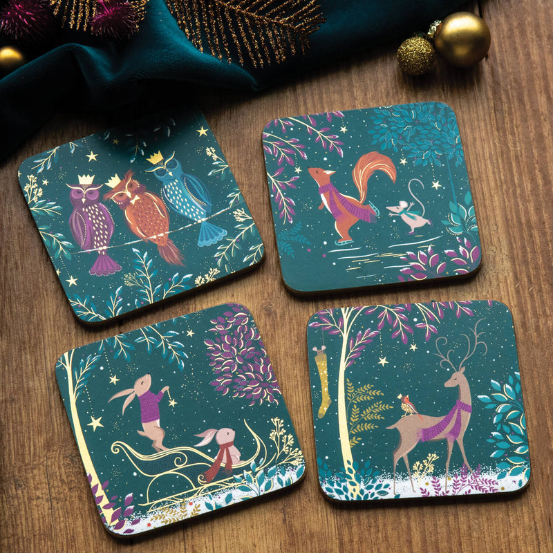 Sara Miller London Woodland Tales Coasters - Set Of 4