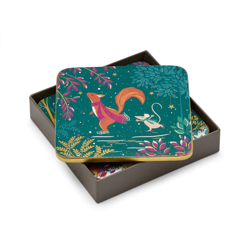 Sara Miller London Woodland Tales Coasters - Set Of 4