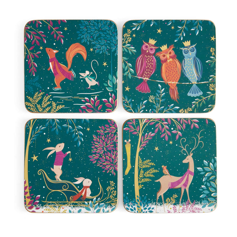 Sara Miller London Woodland Tales Coasters - Set Of 4