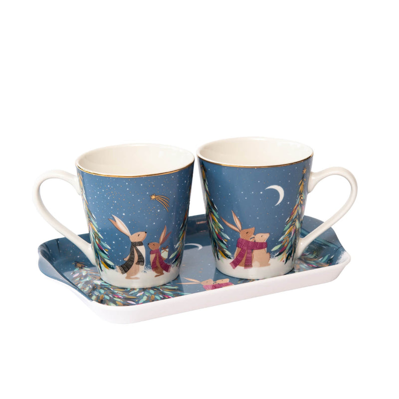 Sara Miller London Woodland Tales Mug & Tray Set - French Blue