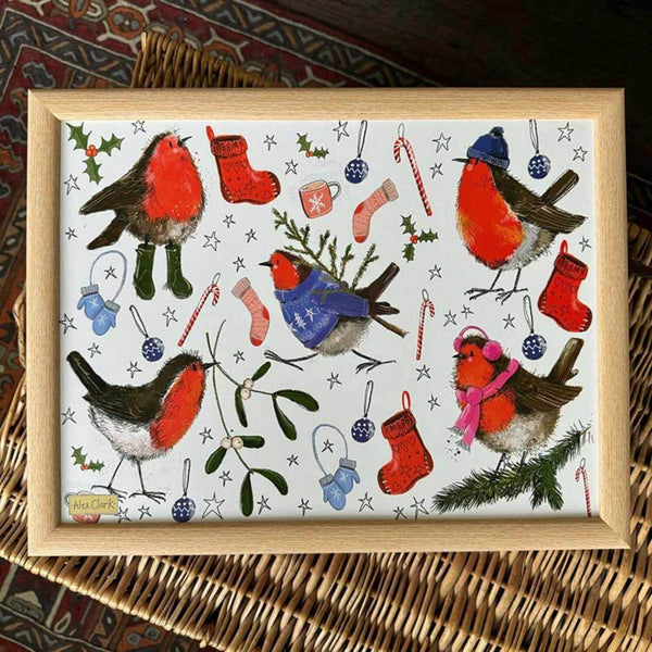 Alex Clark Christmas Laptray - Festive Robins