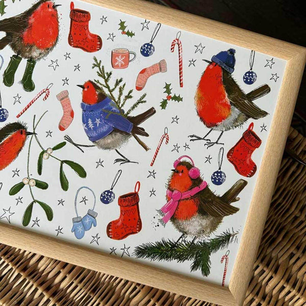 Alex Clark Christmas Laptray - Festive Robins