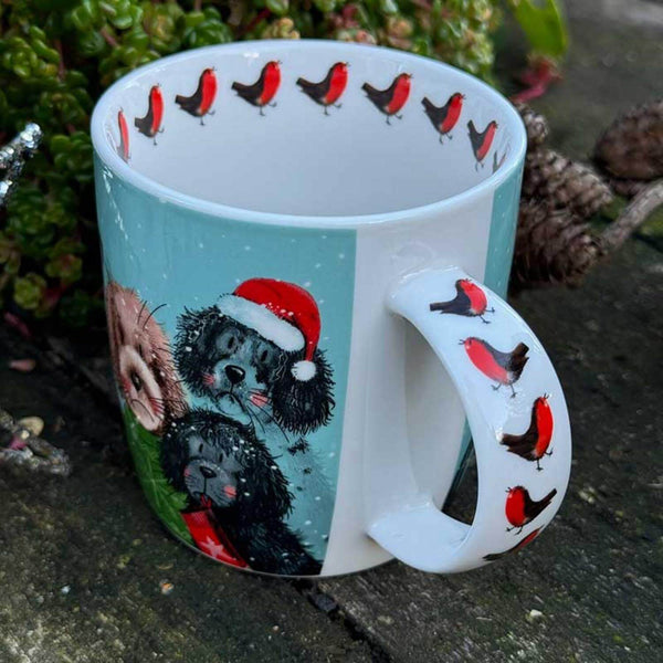 Alex Clark Christmas 400ml China Mug - Festive Dogs