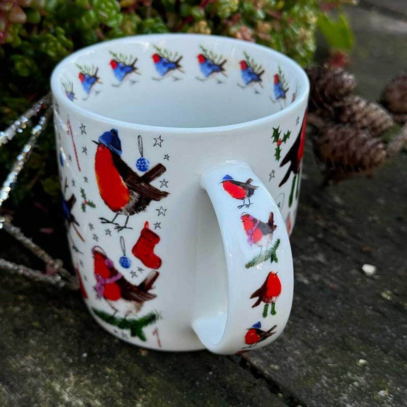 Alex Clark Christmas 400ml China Mug - Festive Robins