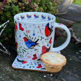 Alex Clark Christmas 400ml China Mug - Festive Robins