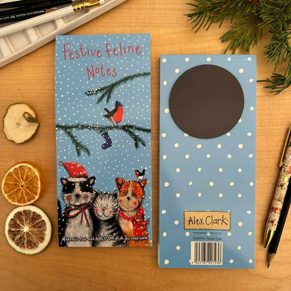 Alex Clark Christmas Magnetic To Do List - Festive Cats