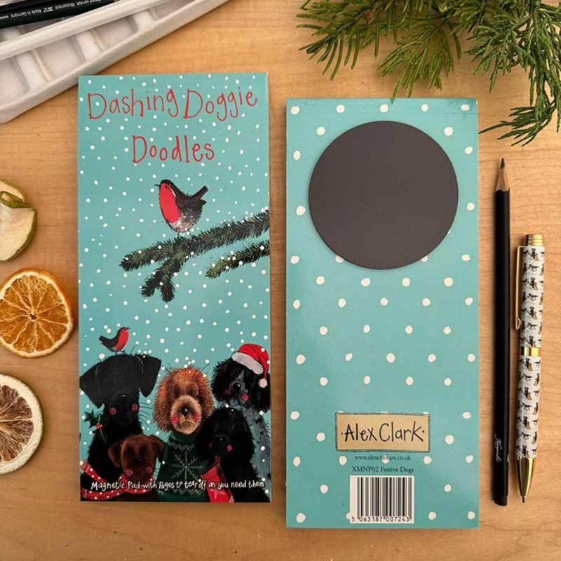 Alex Clark Christmas Magnetic To Do List - Festive Dogs