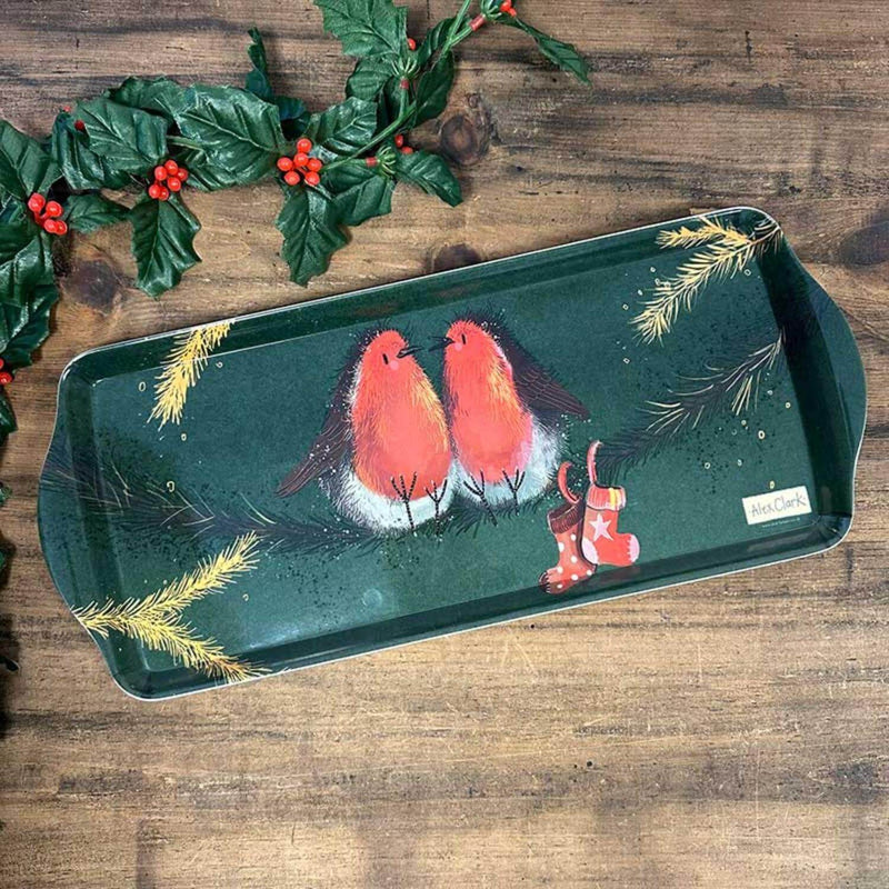 Alex Clark Christmas Medium Tray - Robins