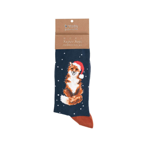 Wrendale Designs by Hannah Dale Mens Christmas Bamboo Socks - Festive Fox