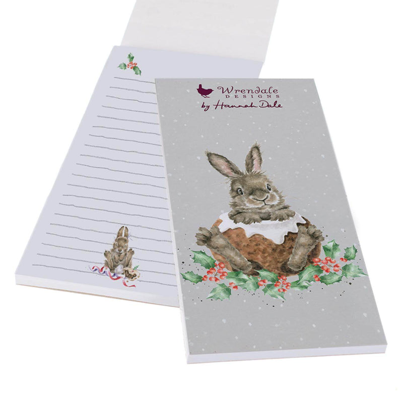 Wrendale Designs Magnetic Christmas Shopping Pad - Little Pudding - Rabbit