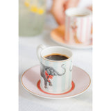 Yvonne Ellen 2-Piece Fine China Espresso Cup & Saucer - Animal