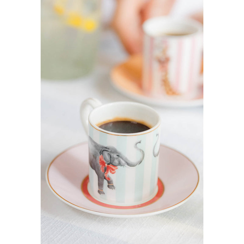 Yvonne Ellen 2-Piece Fine China Espresso Cup & Saucer - Animal