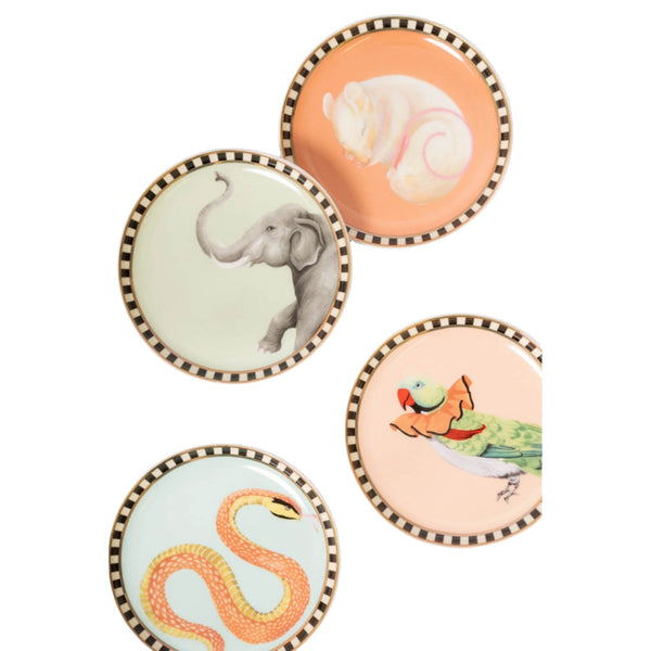 Yvonne Ellen Fine China 4-Piece Coaster Set - Animal