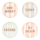 Yvonne Ellen Fine China 4-Piece Coaster Set - Slogan