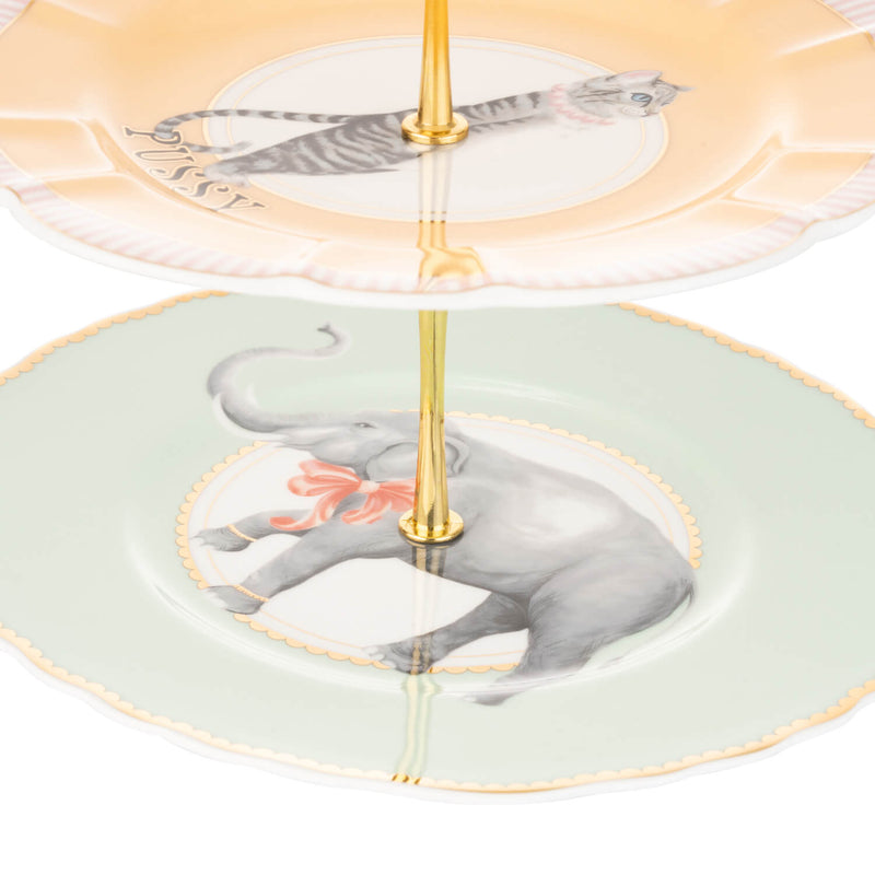 Yvonne Ellen 3 Tier Fine China Cake Stand - Animal