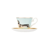 Yvonne Ellen Fine China Teacup & Saucer  - Doggie