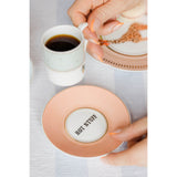 Yvonne Ellen 2-Piece Fine China Espresso Cup & Saucer - Slogan