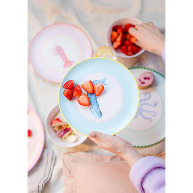 Yvonne Ellen Set Of 4 Melamine Dinner Plates - Under The Sea