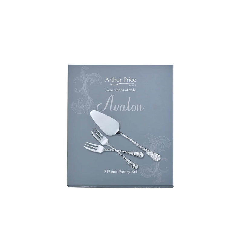 Arthur Price Avalon Stainless Steel Pastry Fork & Server Set - 7-Piece