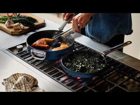 Joseph Joseph Space 2-Piece Non-Stick Folding Handle Frying Pan Set - Midnight Blue