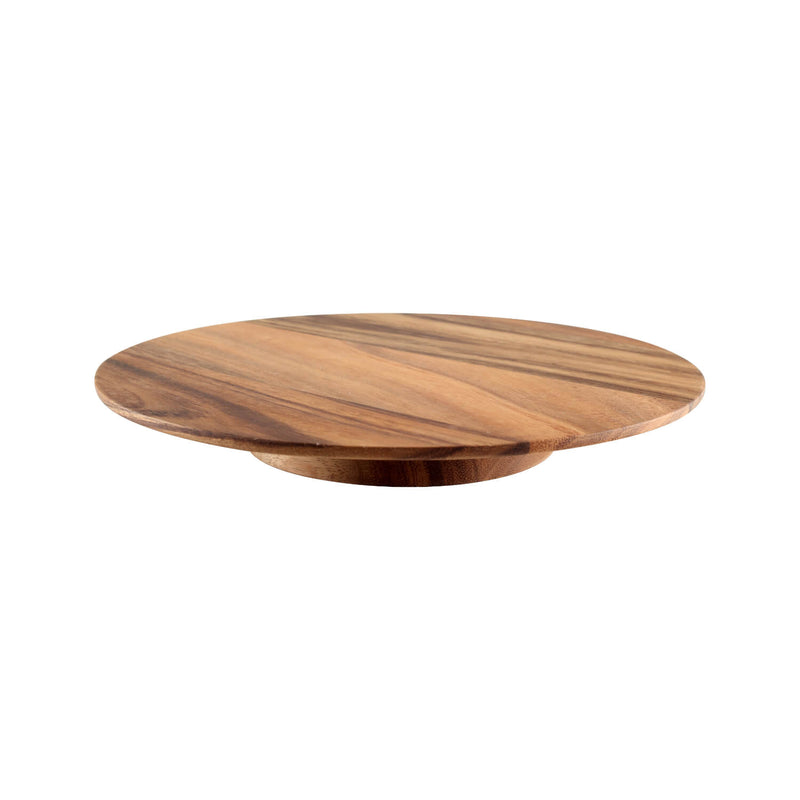 T&G Woodware Medium Revolving Rustic Acacia Wood Platter