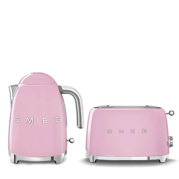 Smeg Jug Kettle & 2 Slice Toaster Set - Pink