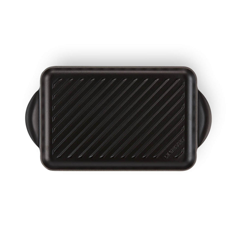 Le Creuset Traditional Cast Iron 32cm Rectangular Grill - Satin Black - Potters Cookshop