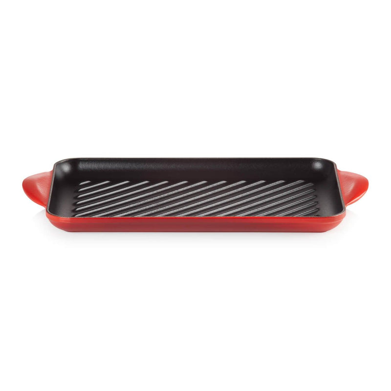 Le Creuset Traditional Cast Iron 32cm Rectangular Grill - Cerise - Potters Cookshop