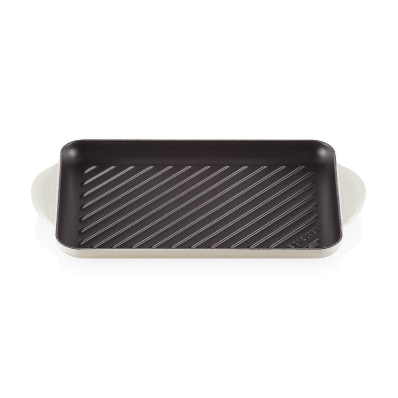 Le Creuset Traditional Cast Iron 32cm Rectangular Grill - Meringue - Potters Cookshop