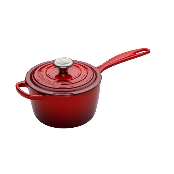 Le Creuset Signature Cast Iron 16cm Saucepan - Cerise - Potters Cookshop