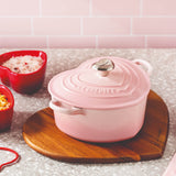 Le Creuset Signature Cast Iron 1.9 Litre Heart Casserole - Shell Pink