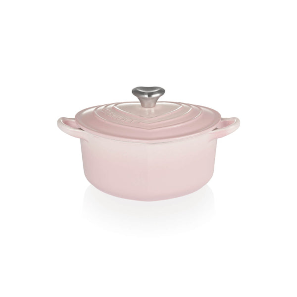 Le Creuset Signature Cast Iron 1.9 Litre Heart Casserole - Shell Pink