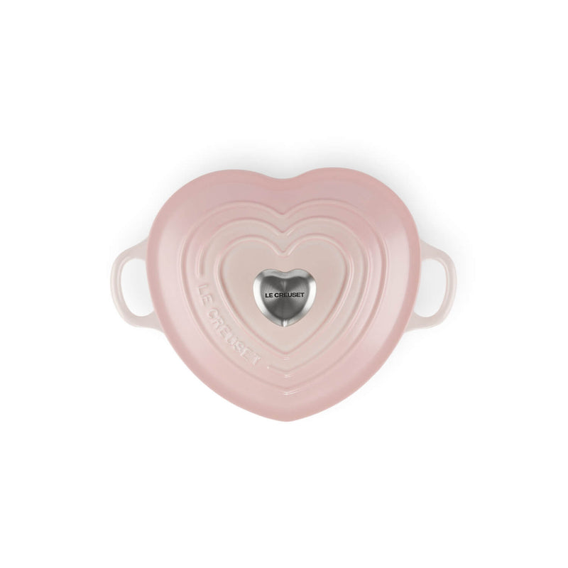 Le Creuset Signature Cast Iron 1.9 Litre Heart Casserole - Shell Pink