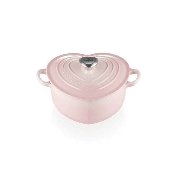 Le Creuset Signature Cast Iron 1.9 Litre Heart Casserole - Shell Pink