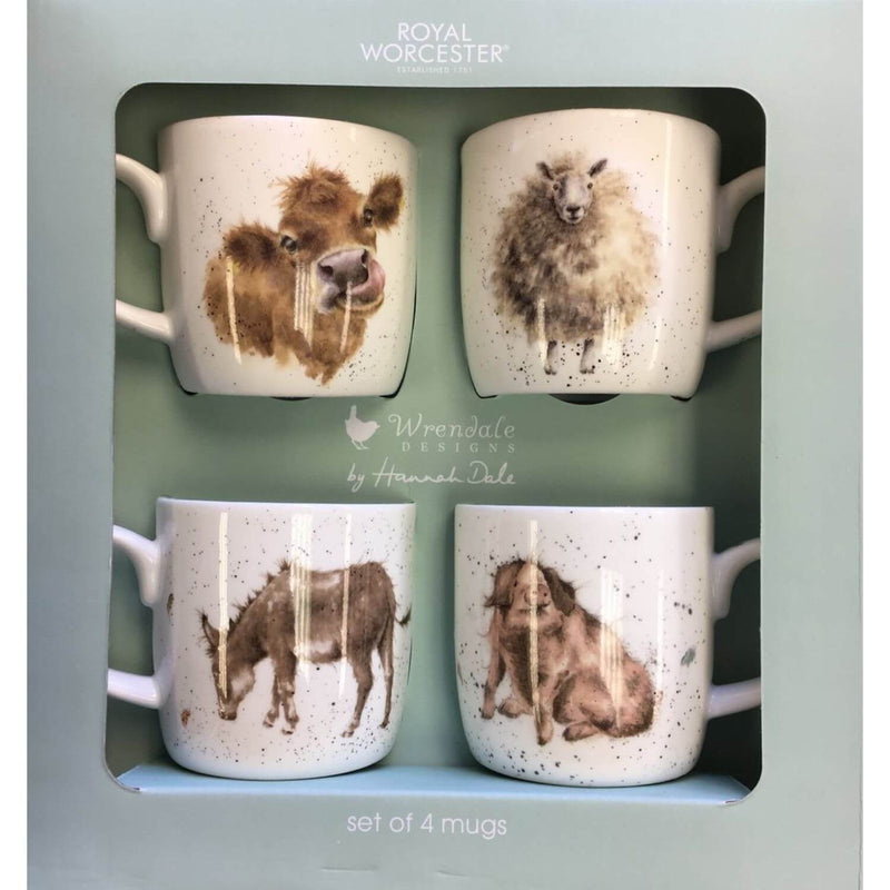 Wrendale Designs 4 Piece Mug Set - Farm Animals