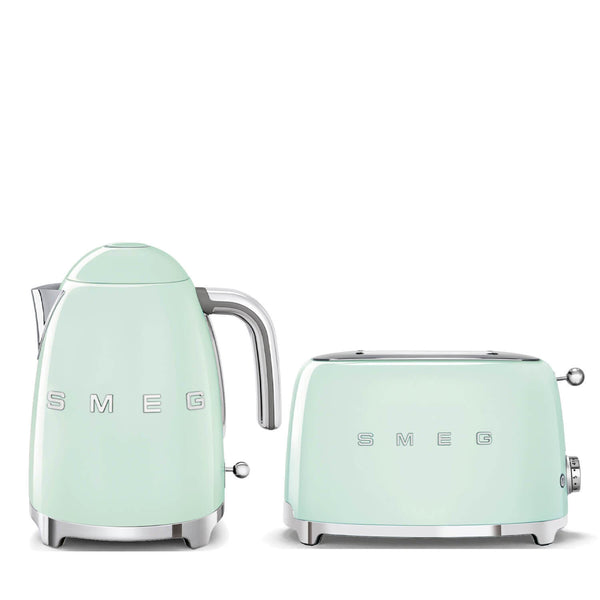 Smeg Jug Kettle & 2 Slice Toaster Set - Pastel Green