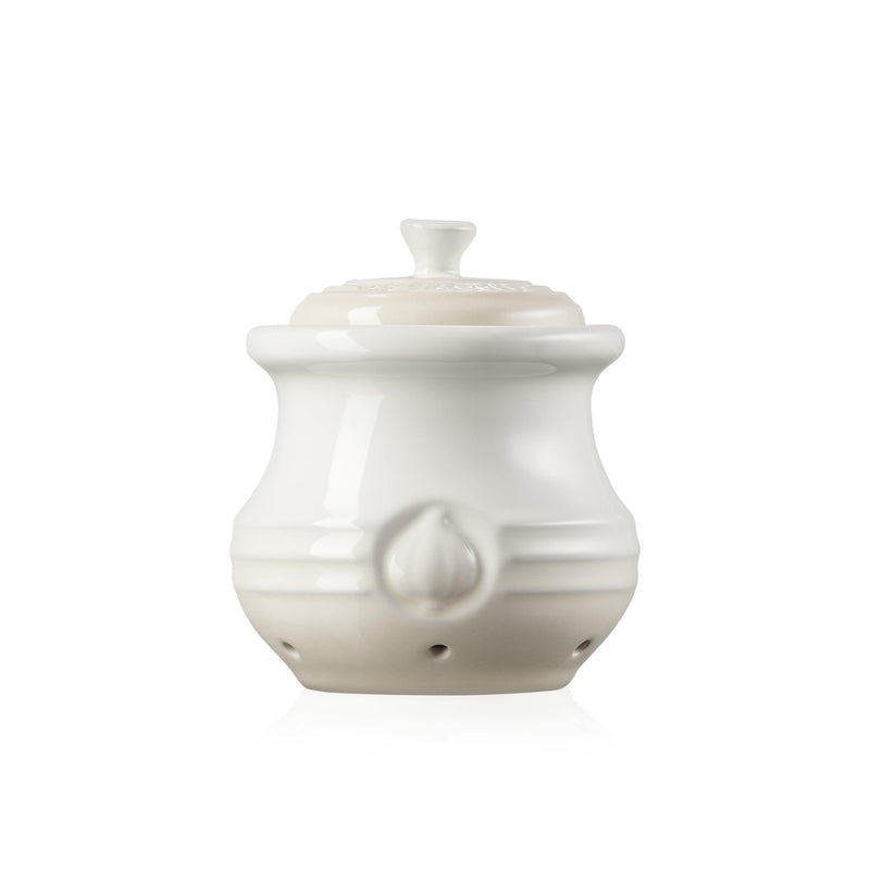 Le Creuset Stoneware Garlic Keeper - Meringue - Potters Cookshop