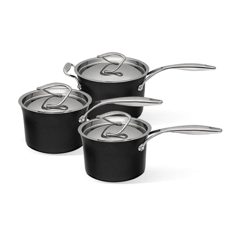 Circulon Style Hard Anodised Non-Stick Saucepan Set - 3 Piece - Potters Cookshop