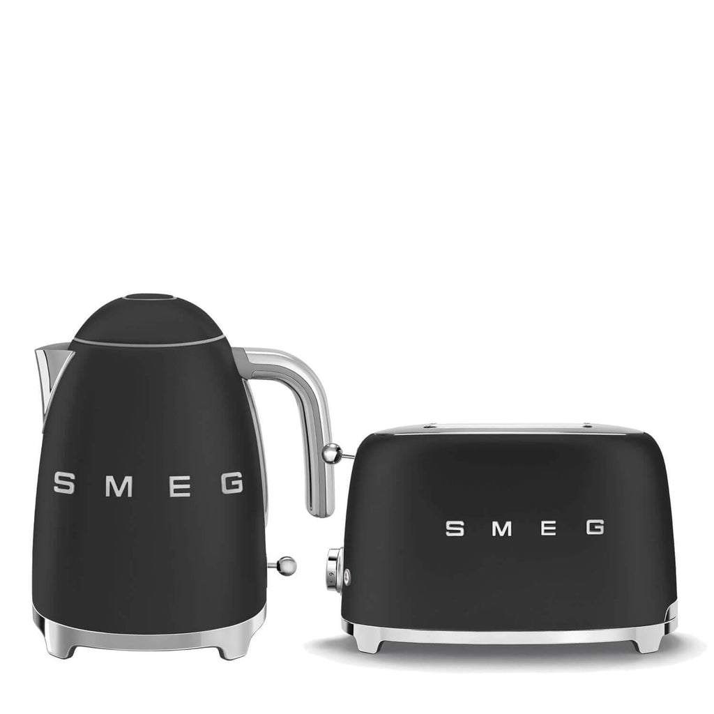 Smeg black 4 slice deals toaster and kettle