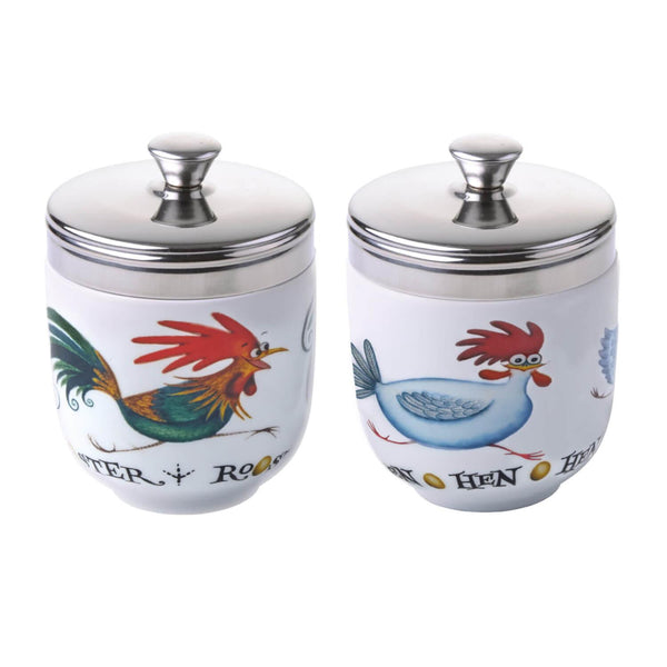 Bia International Set of 2 Egg Coddlers - Chasing Chickens - Potters Cookshop