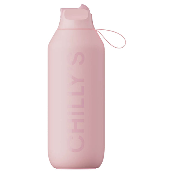 Chilly's Series 2 500ml Flip Reusable Water Bottle - Blush Pink