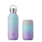 Chilly's Series 2 500ml Hydration Reusable Water Bottle & 34cl Coffee Cup Set - Twilight